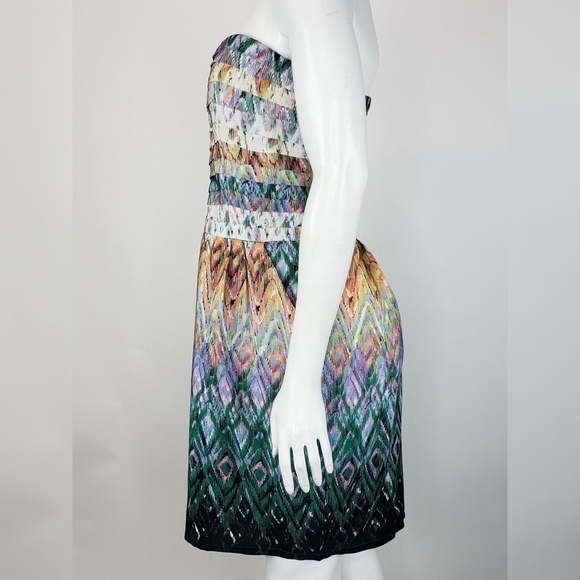 New Charlie Jade Strapless Dress Large
Blue  Tan - Picture 5 of 7